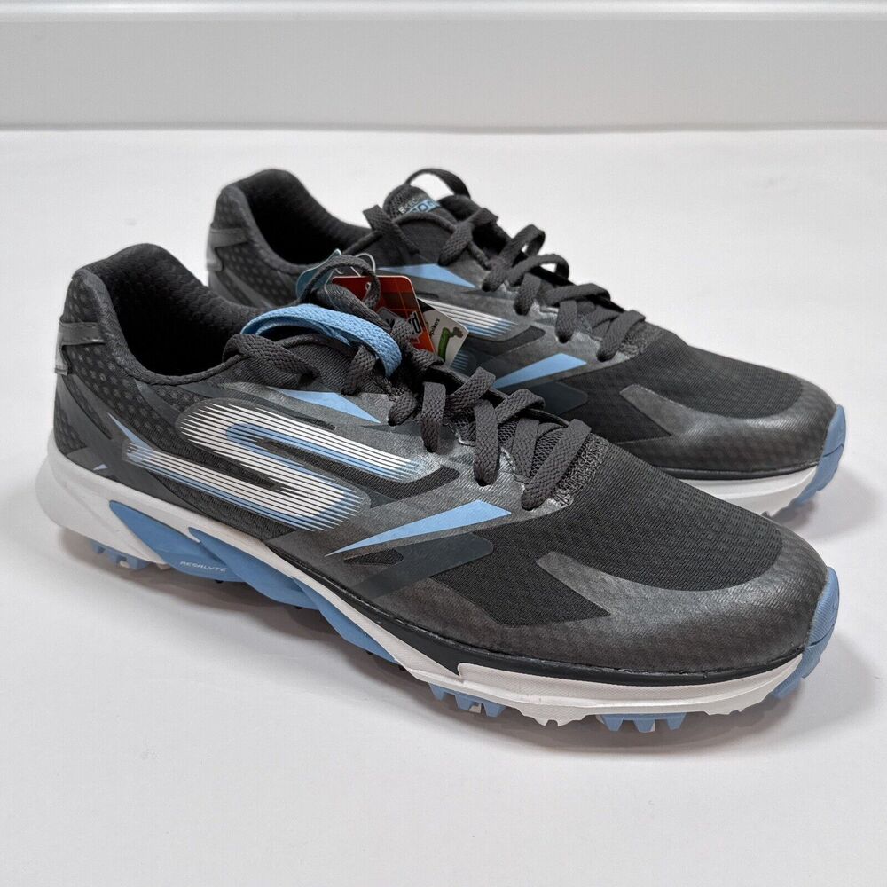 Skechers Golf Shoes Women’s Size 9.5 Blade Power Gray‎ Blue Cleats Active Spikes